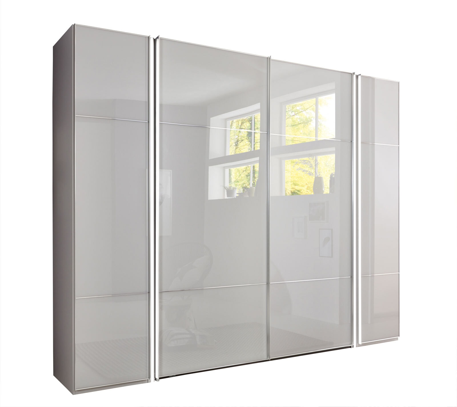 nolte Schwebetürenschrank MARCATO 180 x 240 x 69 cm Glas seidengrau 