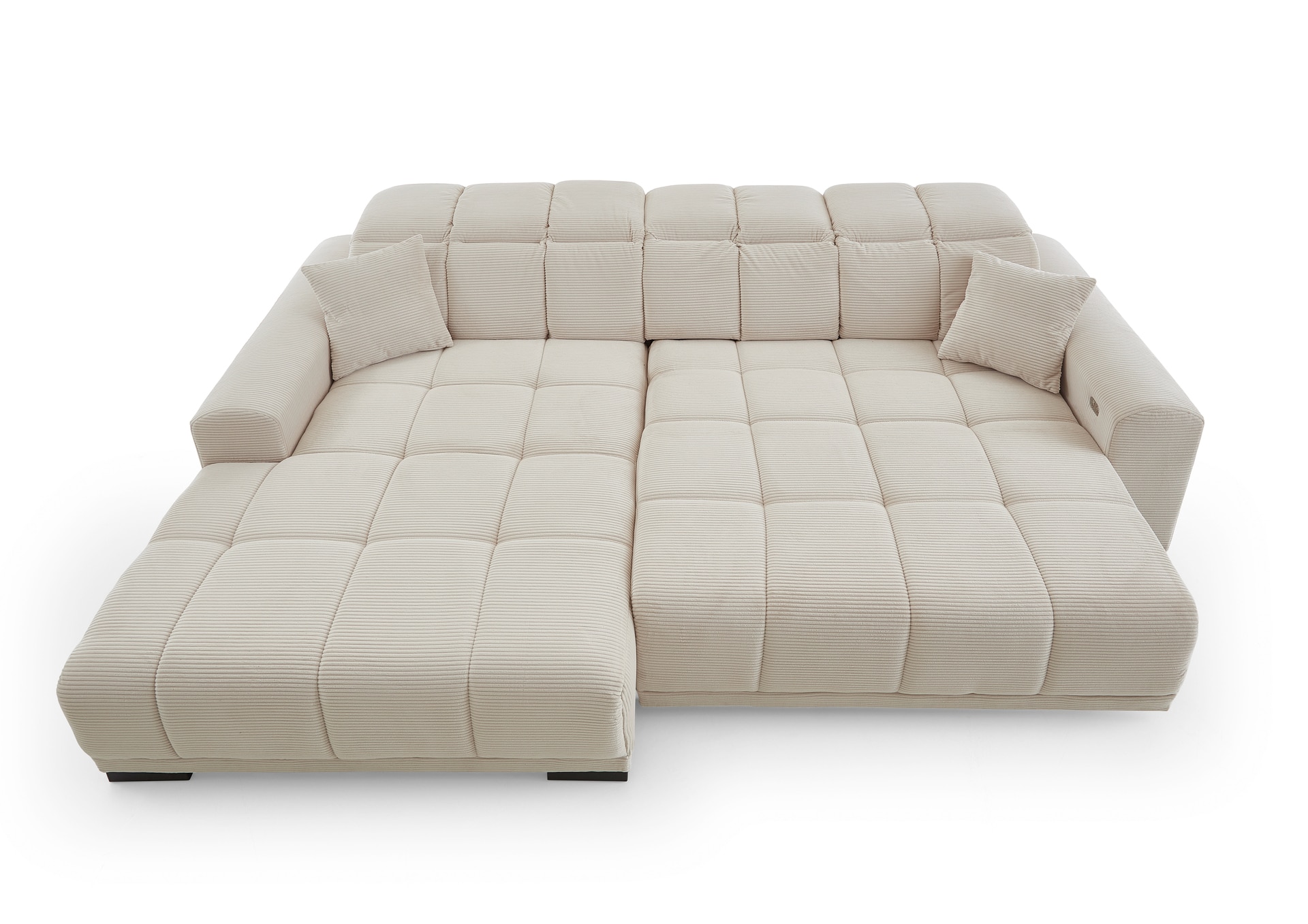 Ecksofa MACON 195 x 301 cm Cord beige