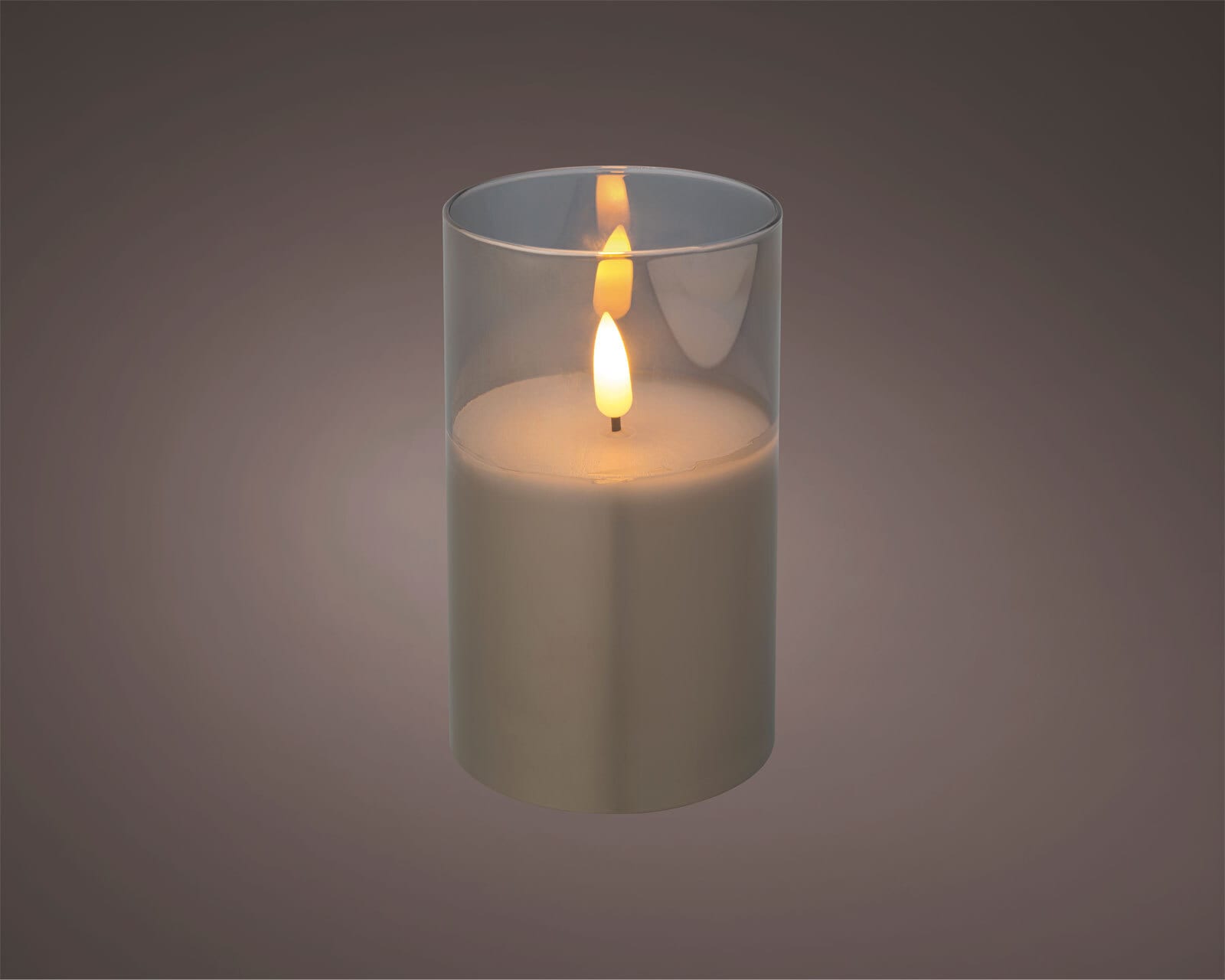 LED Kerze im Glas 12 cm