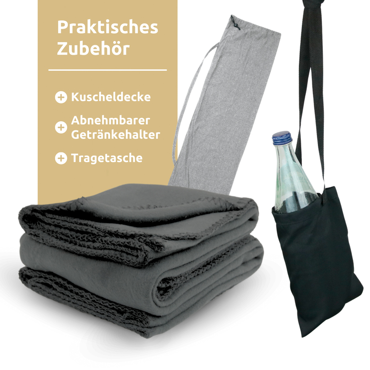deluxe4home Hängesessel BOHO 4-teilig hellgrau