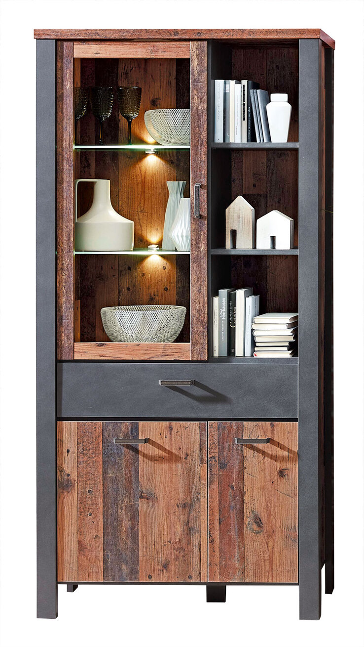 Vitrine CARDIFF 94 cm matera /grau 