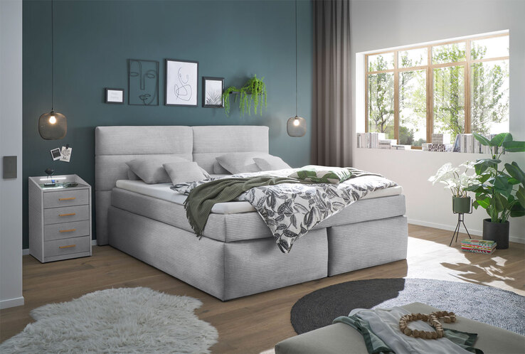 LIV´IN Boxspringbett OMAHA 200 x 220 cm dove grau