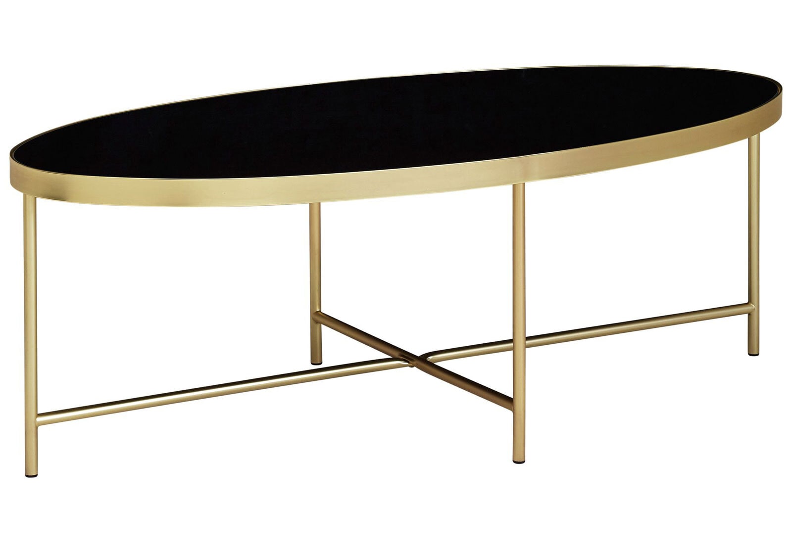 Couchtisch 110 x 56 cm Goldfarbig/ Schwarz