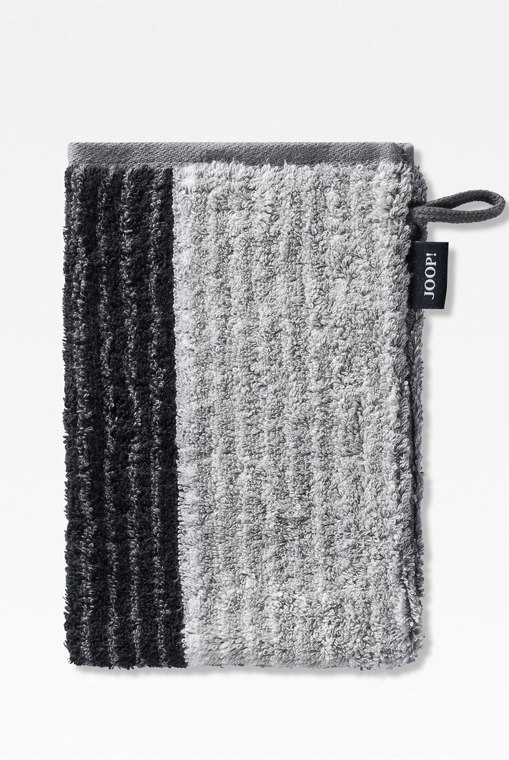 JOOP! Waschhandschuh LINES 16 x 22 cm schwarz