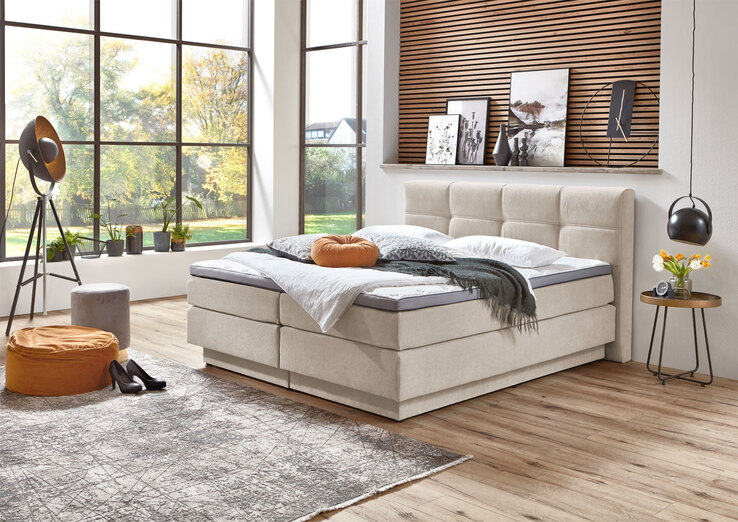 Boxspringbett PORTAGE 160 x 200 cm naturbeige