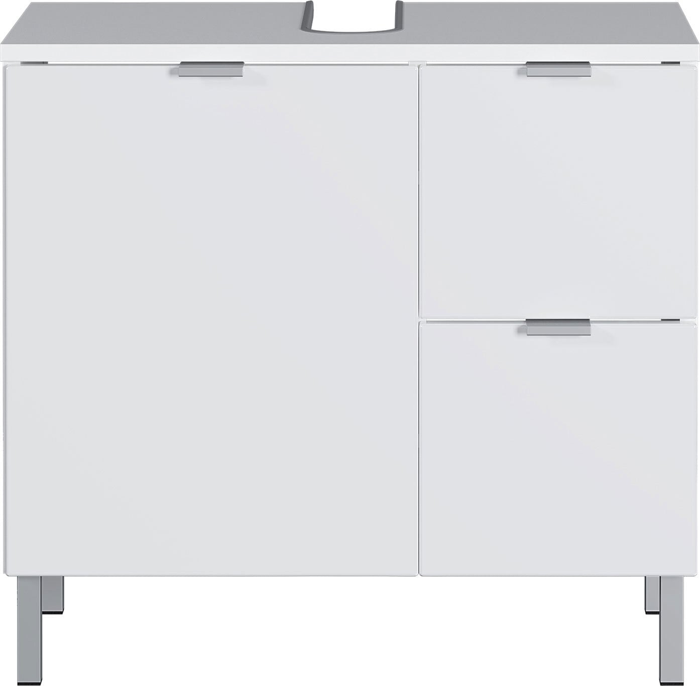 CASAVANTI Waschbeckenunterschrank FEY 60 cm Weiß/ HG Weiß