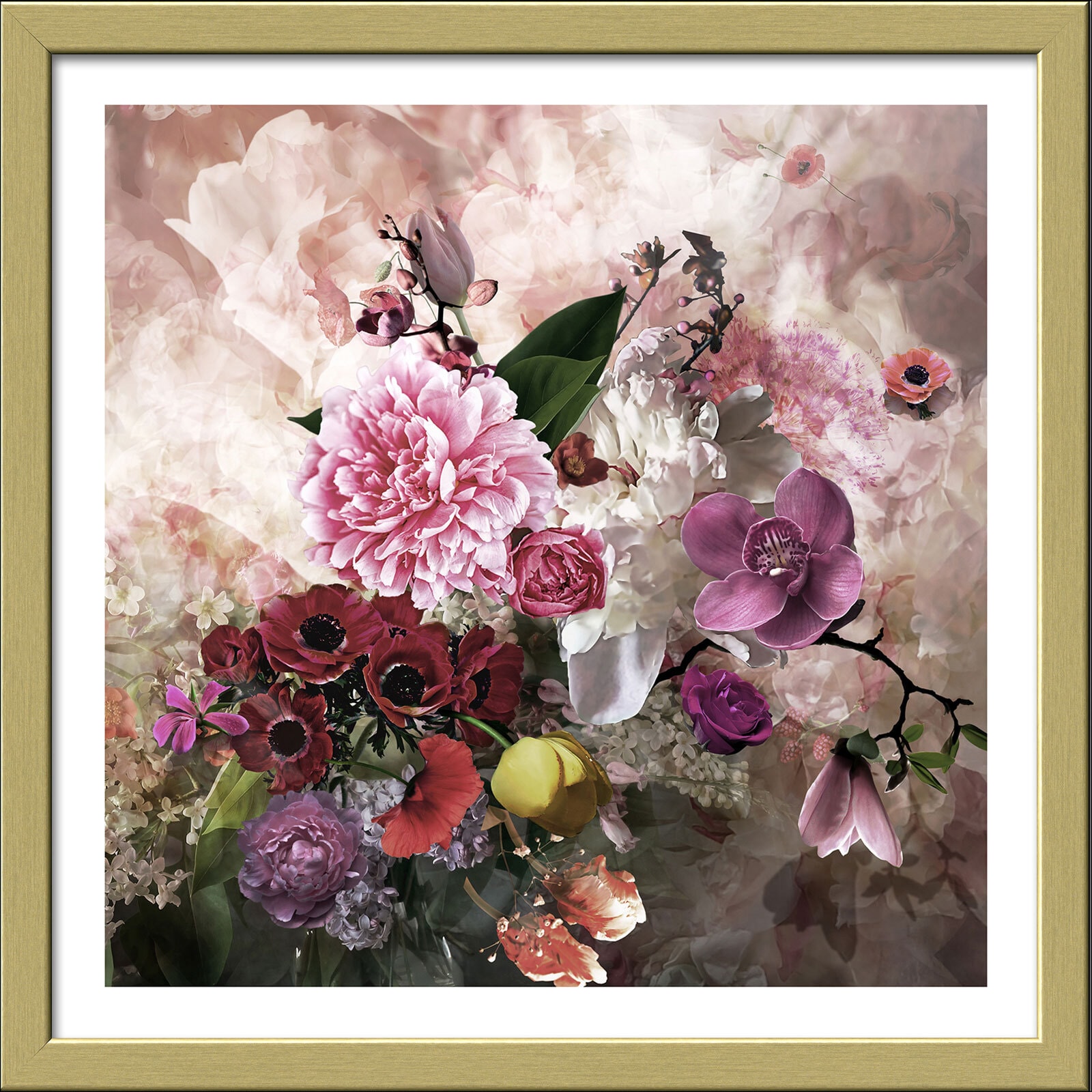 PRO ART Framed-Art Bild BAROQUE FLOWERMIX II 32,5 x 32,5 cm mehrfarbig