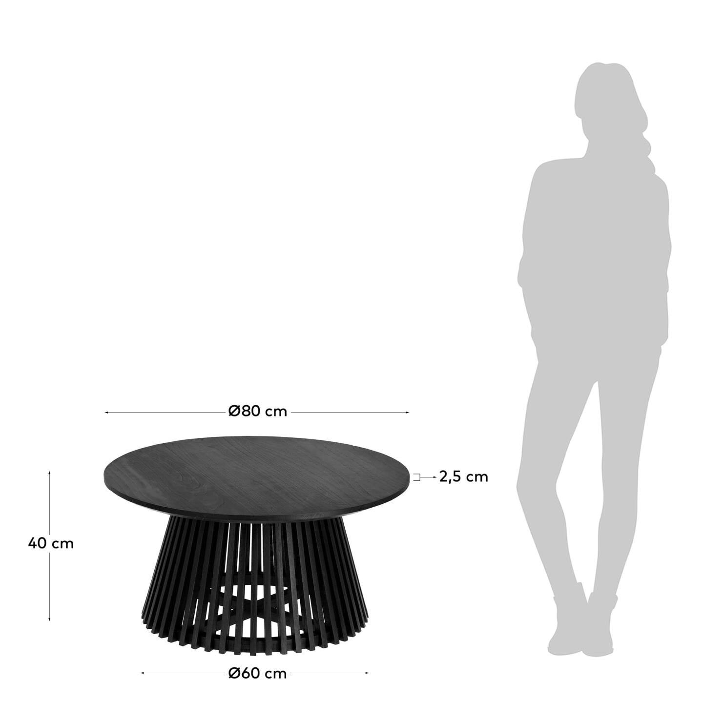 Kave Home Couchtisch rund JEANETTE 80 cm Mindiholz massiv