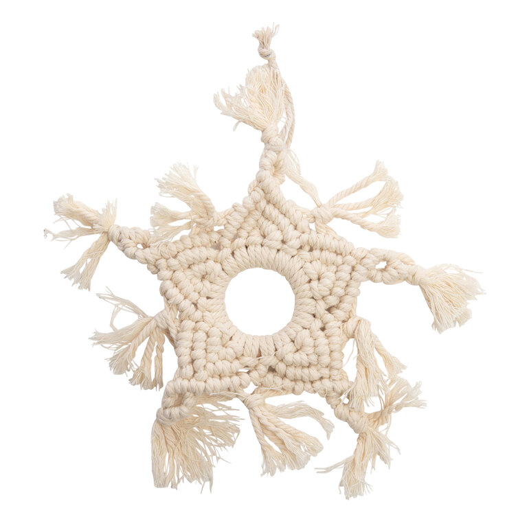 Weihnachtsdeko Aufhänger Stern 25 cm creme