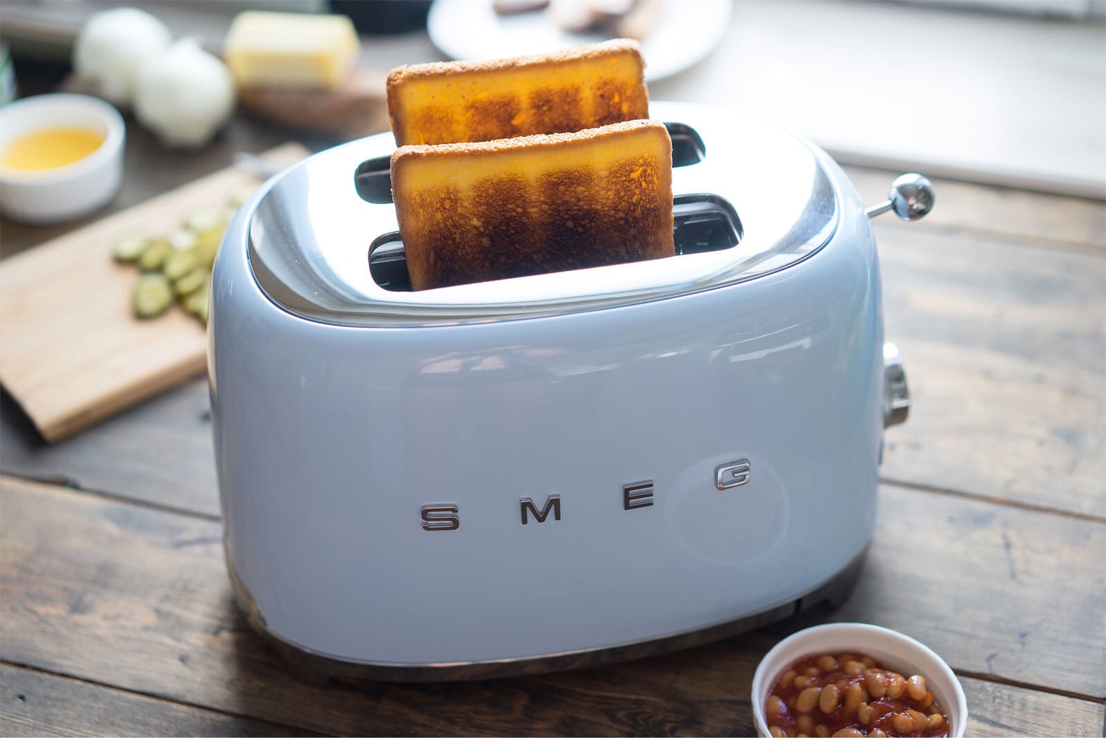 SMEG Toaster 2-Schlitz KOMPAKT Pastellblau