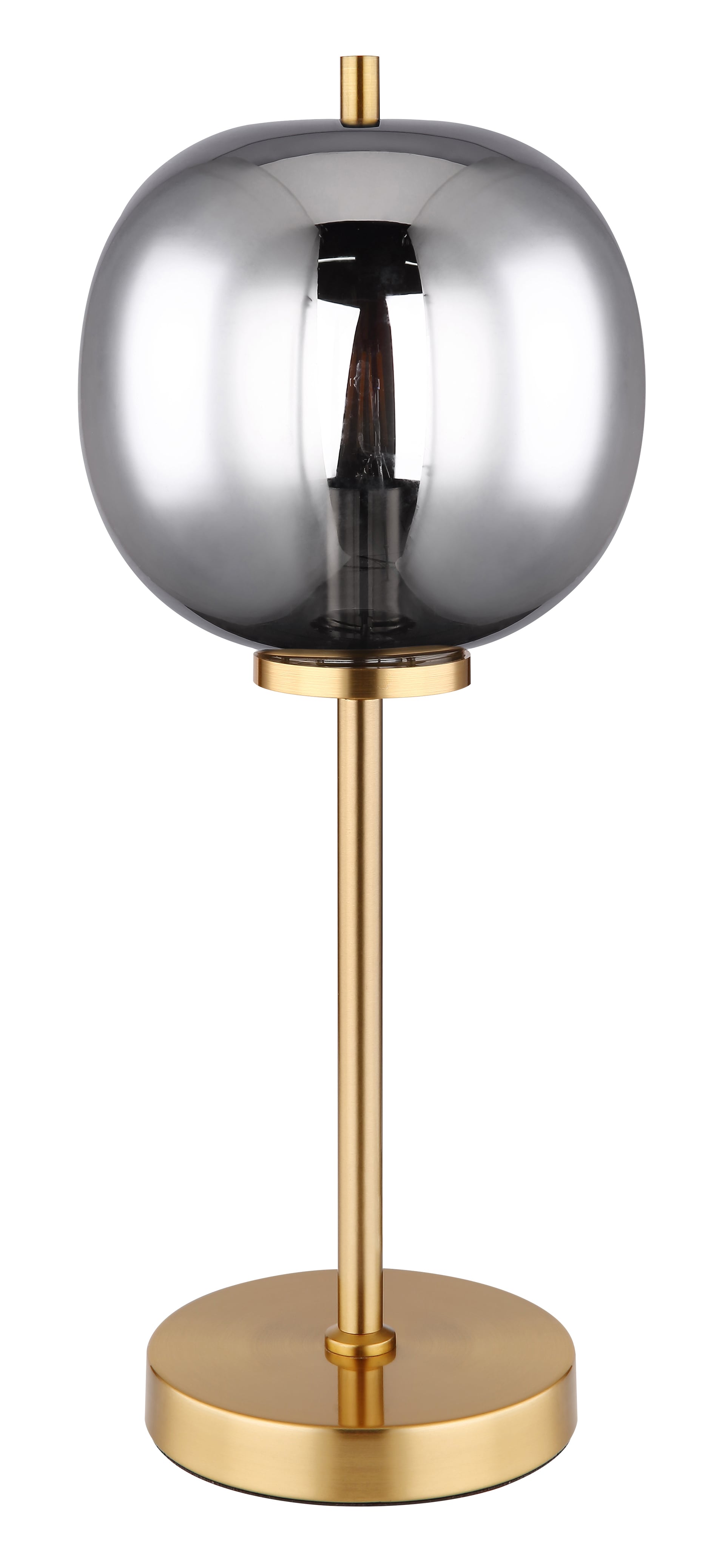 GLOBO Retrofit Tischlampe BLACKY 45 cm messingfarbig /rauchfarbig