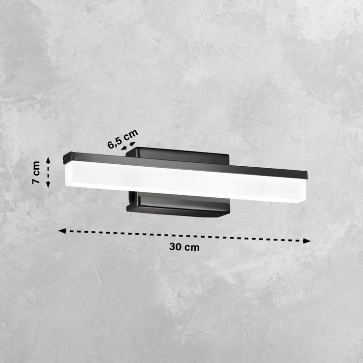 SCHÖNER WOHNEN-Kollektion LED Spiegelleuchte WIDE 30 cm schwarz