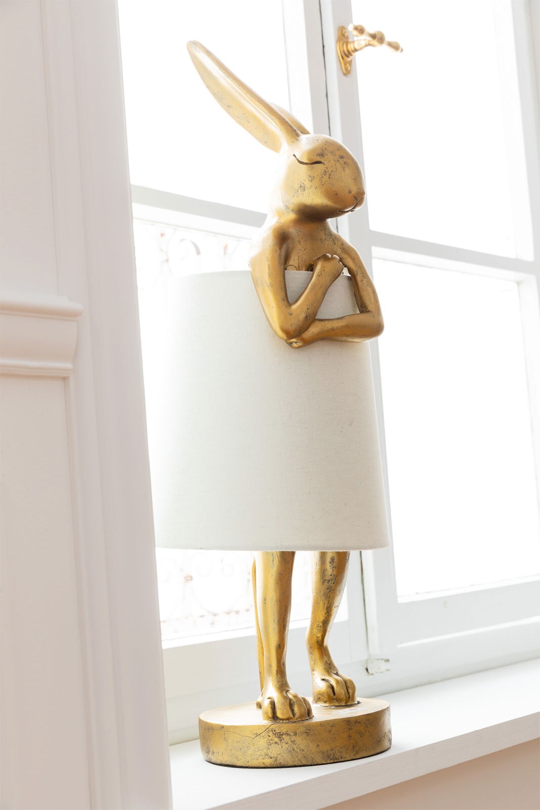 KARE DESIGN Retrofit Tischlampe ANIMAL RABBIT 68 cm goldfarbig