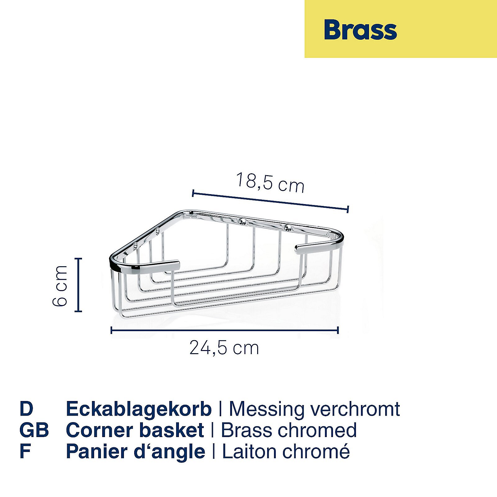 kela Eckablagekorb BRASS 24 x 18 cm