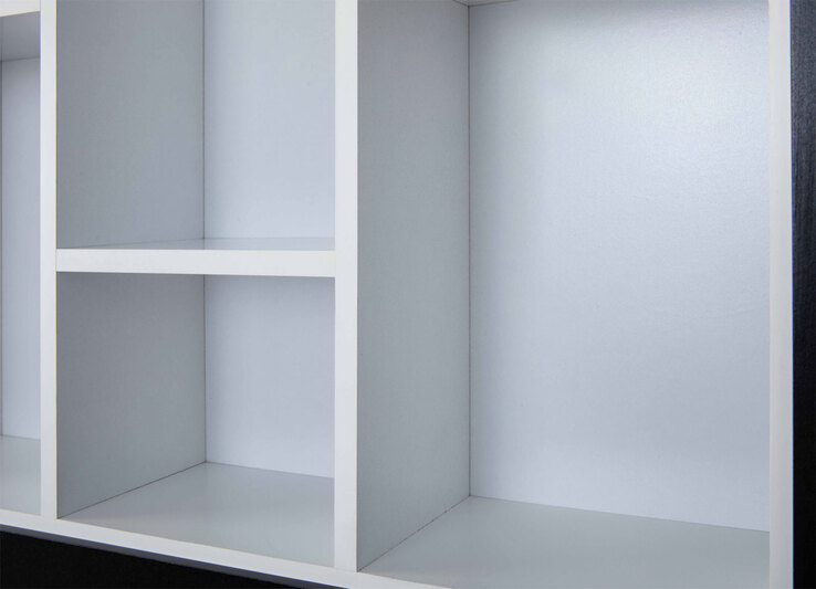 Sammlervitrine LENNY 66,5x66,5x13,7 cm Schwarz/Weiß