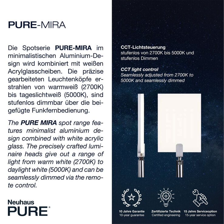 Paul Neuhaus LED Deckenlampe mit 4 Spots PURE-MIRA alufarbig