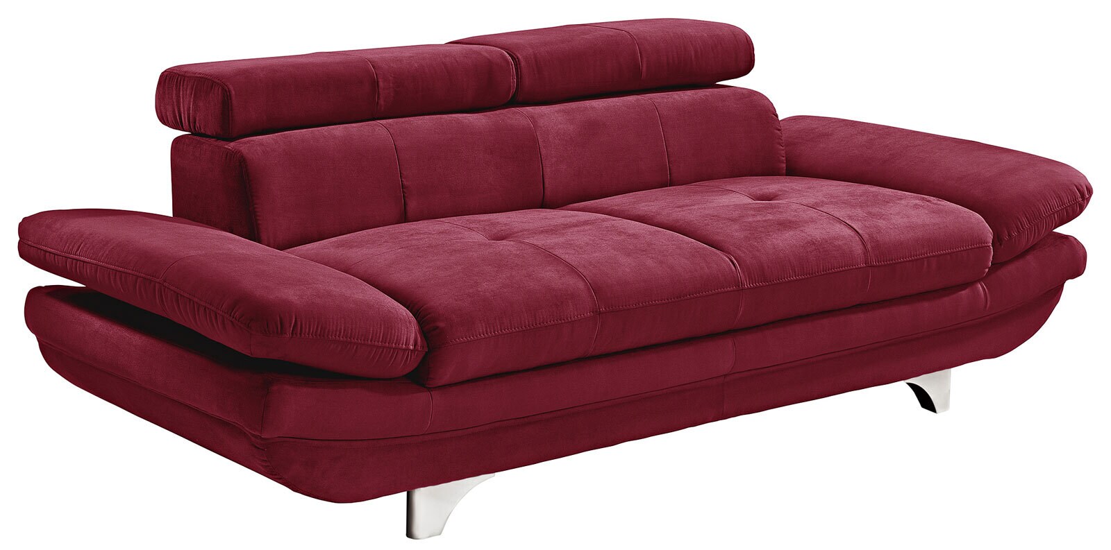 Sofa 2-Sitzer COTTA 104 x 218 cm Stoffbezug bordeauxrot
