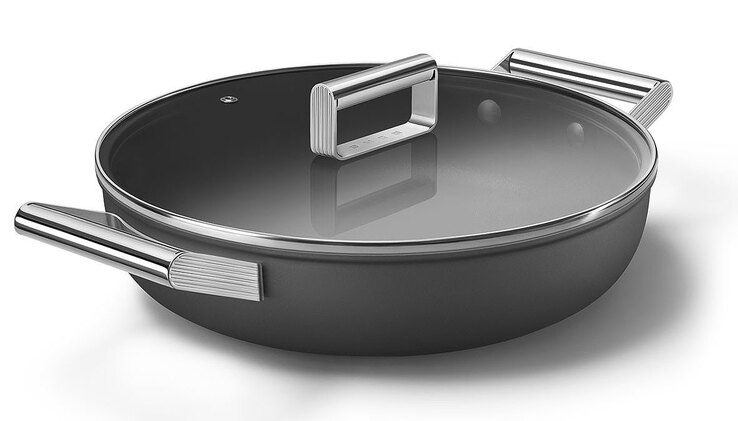 SMEG Schmorpfanne inklusive Deckel 28 cm schwarz