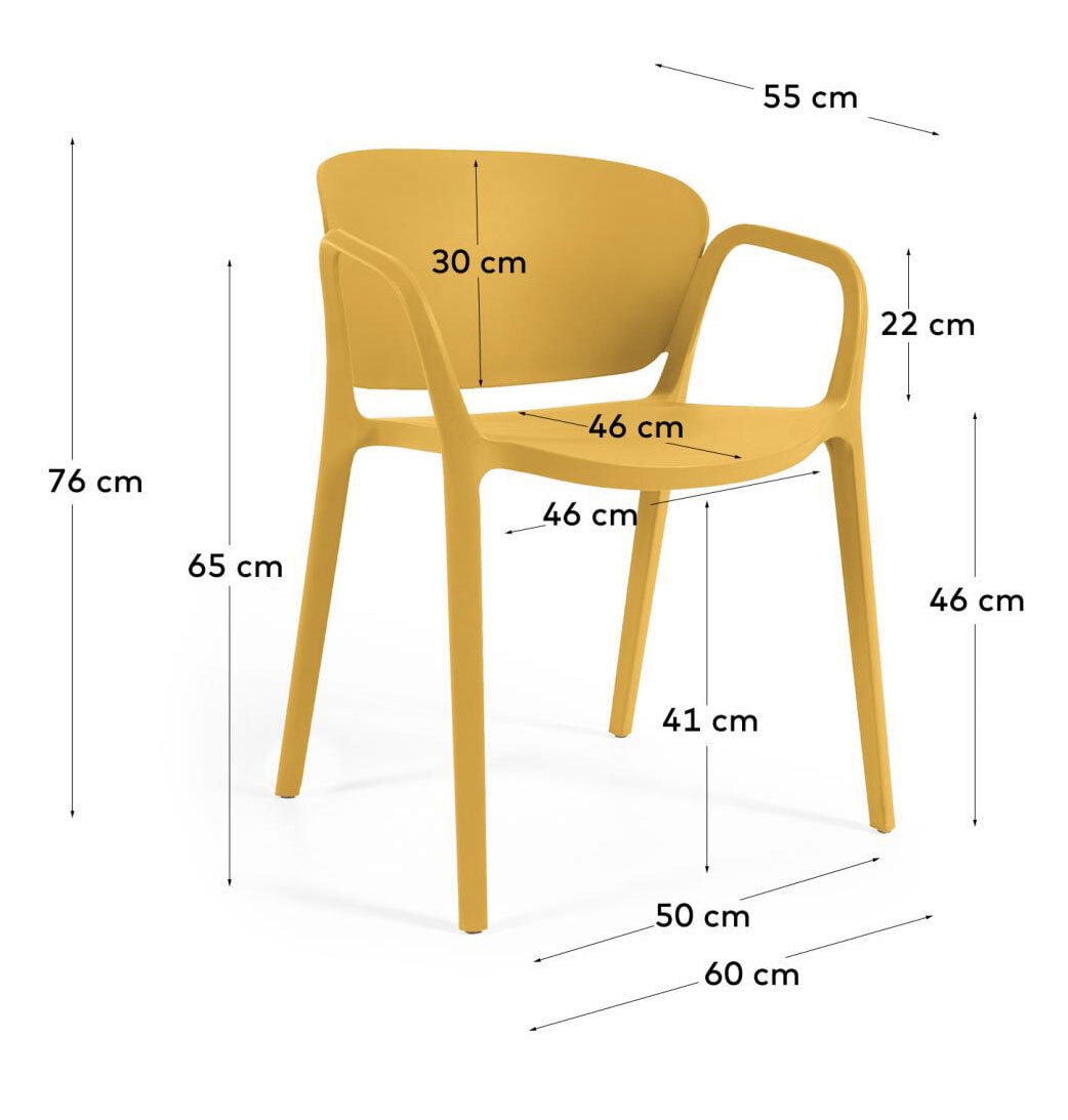 Kave Home Esszimmerstuhl ANIA 4er Set gelb