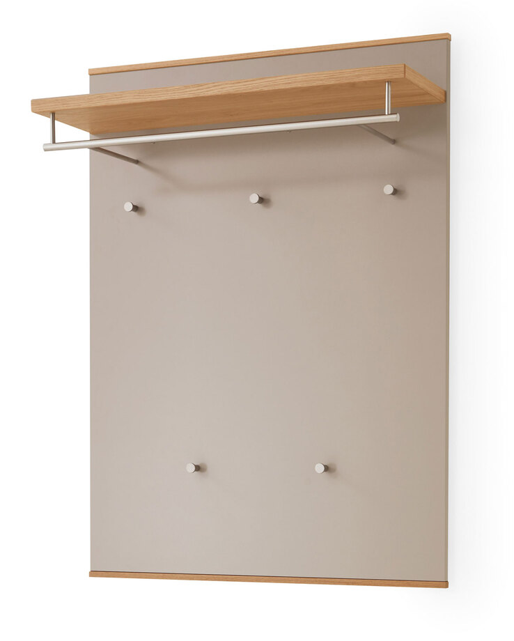VOSS Garderobenpaneel LOVENO 80 x 109 cm Eiche Bianco/ Lack taupe