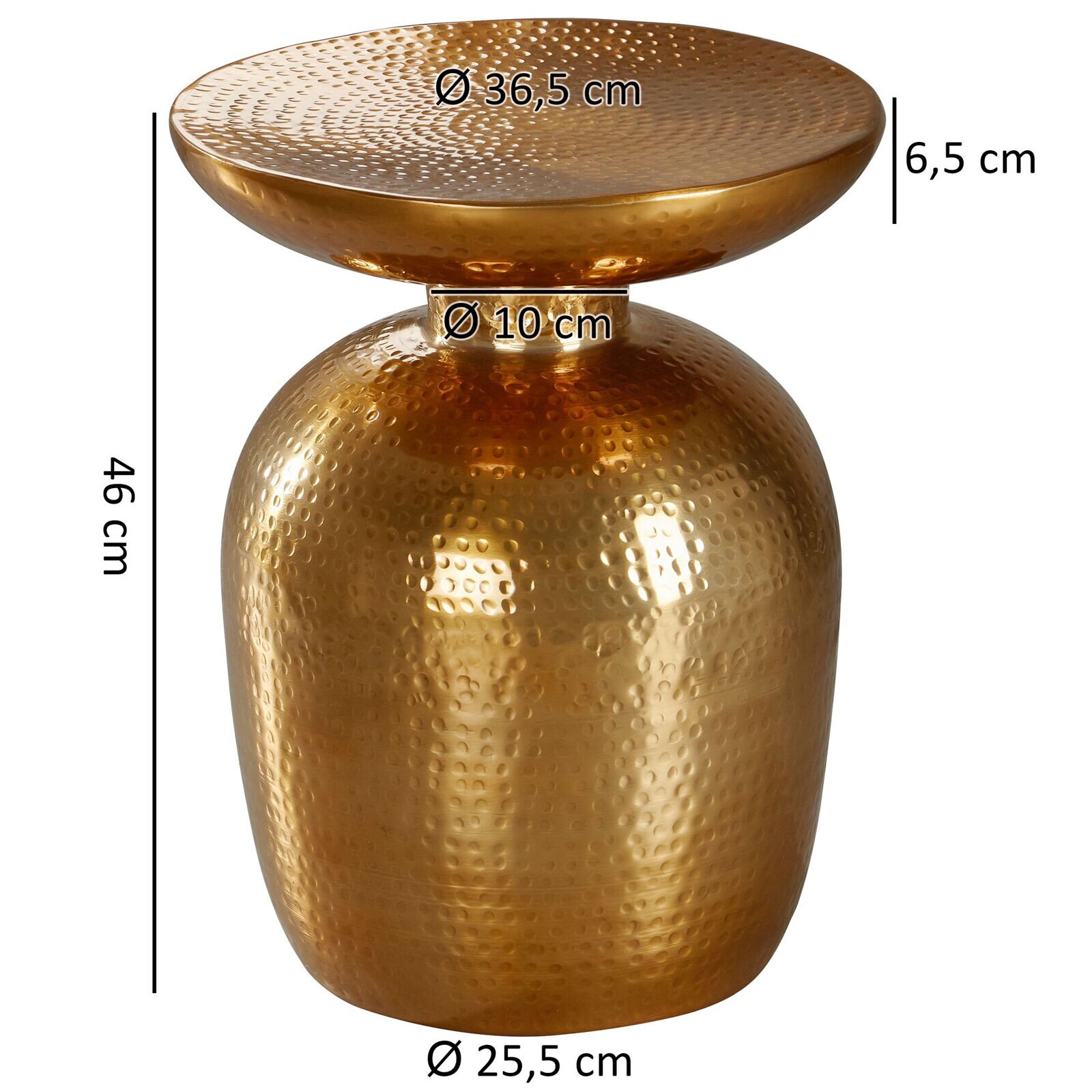 CASAVANTI Beistelltisch rund 36 cm Goldfarbig