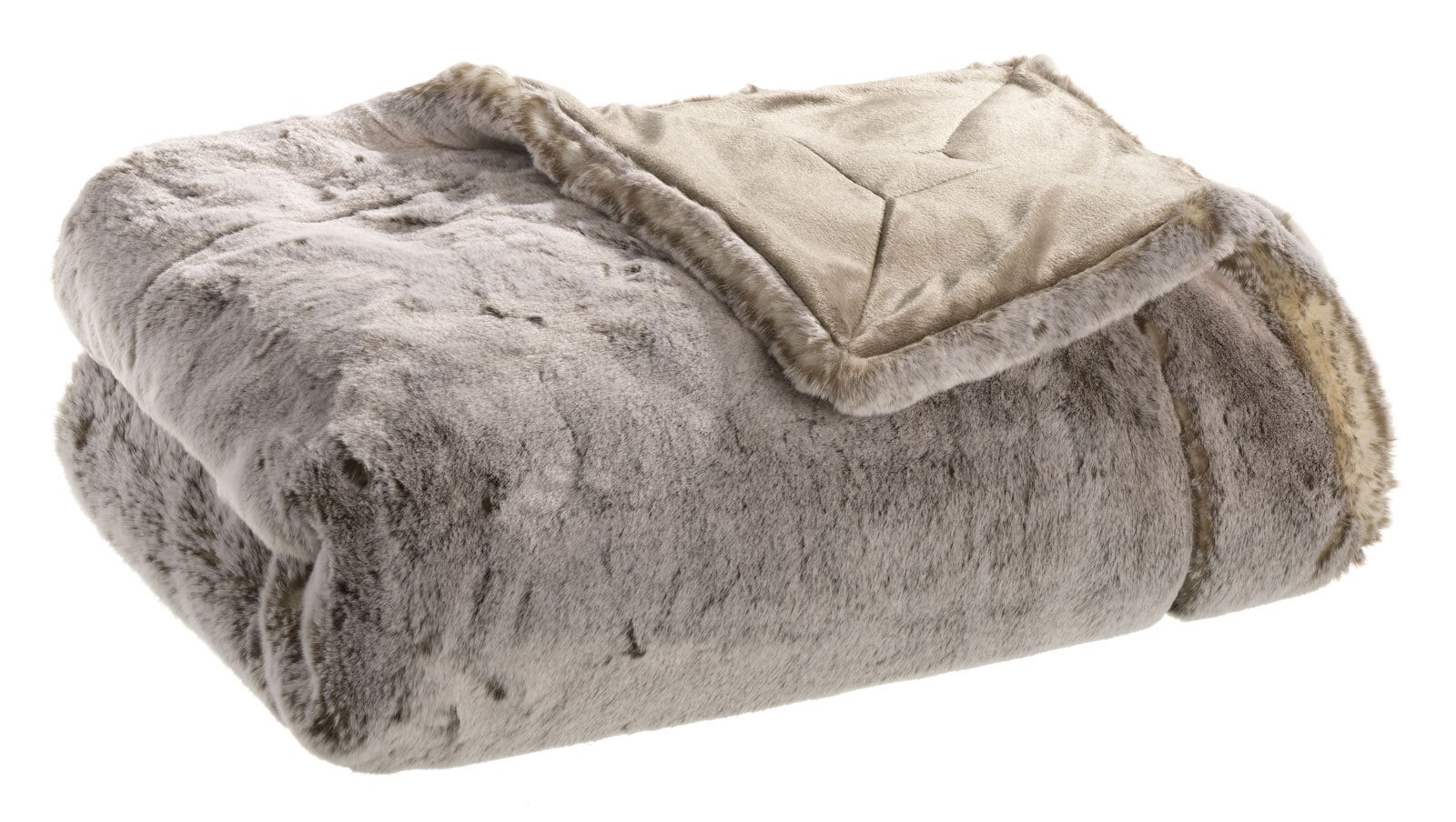 MONDO Felloptik-Decke FLUFFY-MONDO 150 x 200 cm greige/taupe