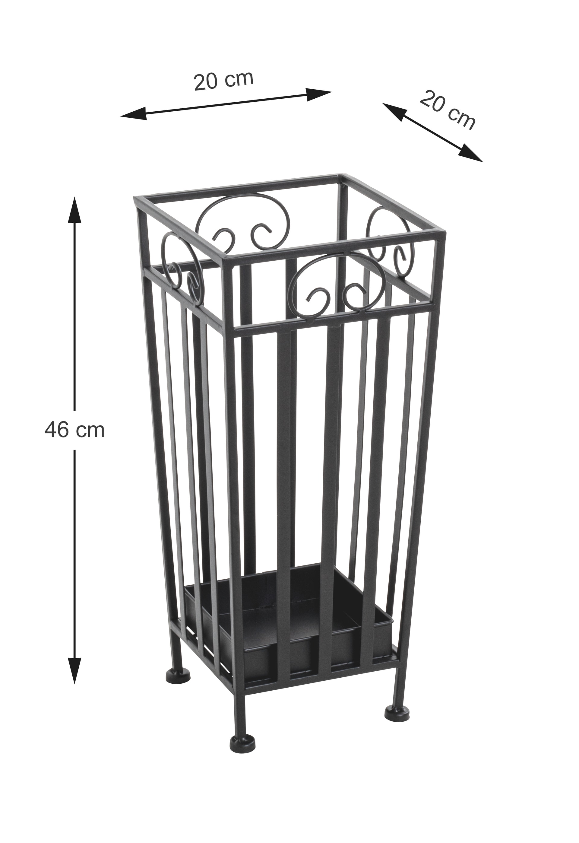 Schirmständer HANNE 20 x 46 x 20 cm Stahl schwarz