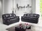 Sofa 3-Sitzer MORTON 92 x 191 cm Lederlook schwarz