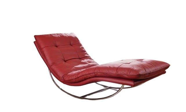 Relaxliege Lederbezug 85 x 85 x 169 cm rot