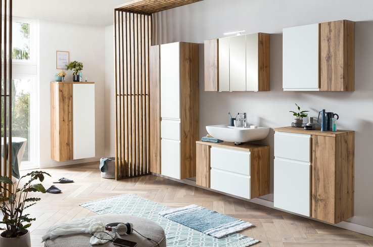 Bad-Spiegelschrank GENT braun MDF-Tür rechts