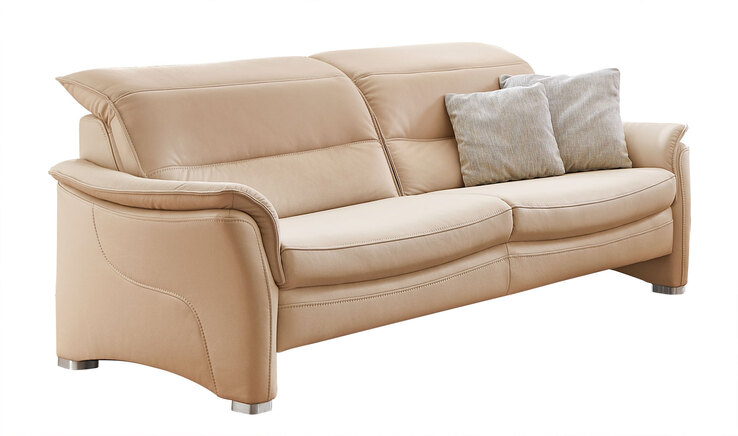com4lux Ledersofa 3-Sitzer 220 cm Ecru
