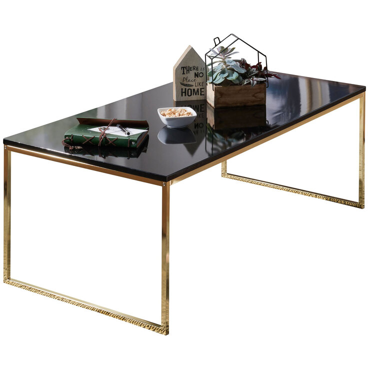 Couchtisch 120 x 60 cm Goldfarbig/ Schwarz