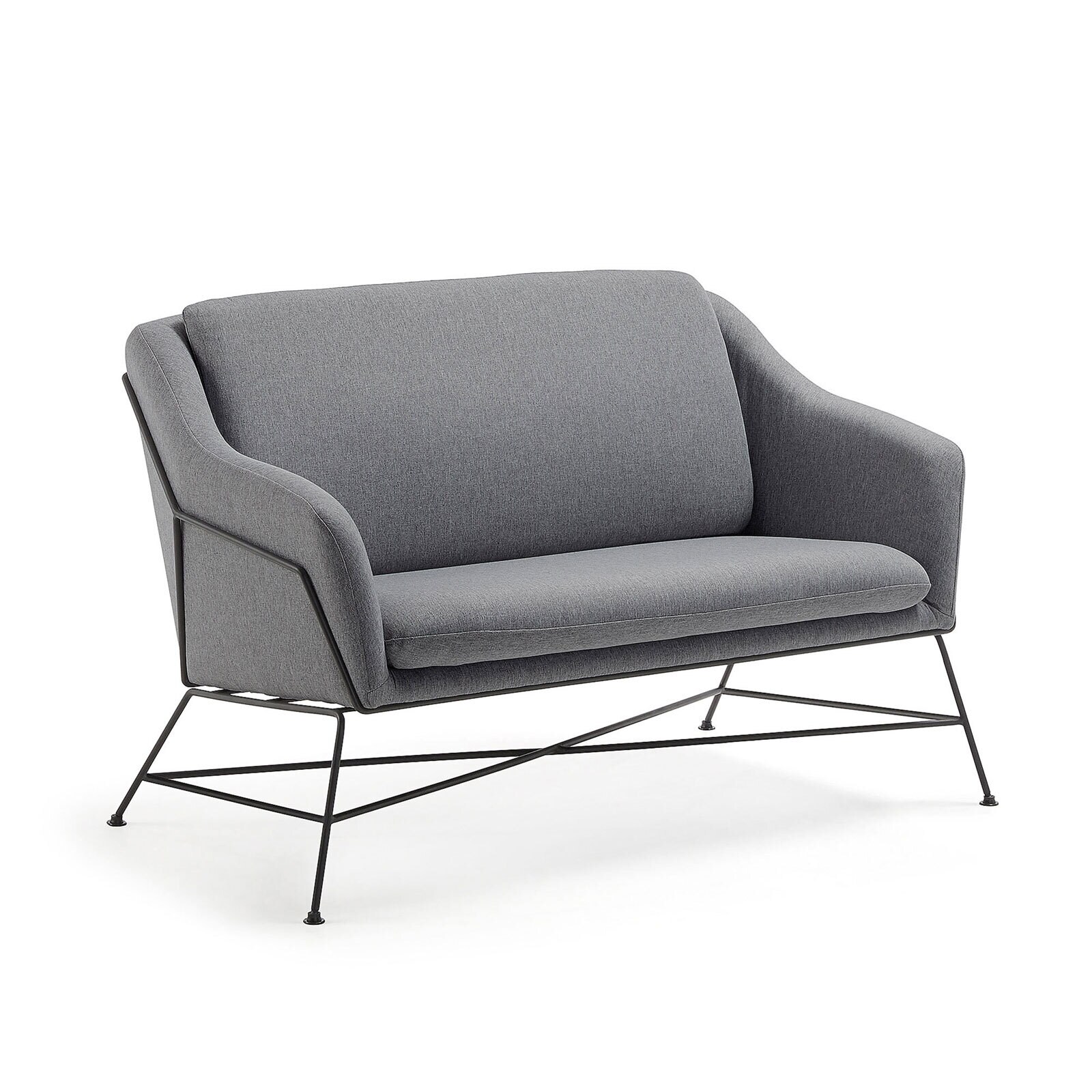 Kave Home Sofa 2-Sitzer BRIDA dunkelgrau