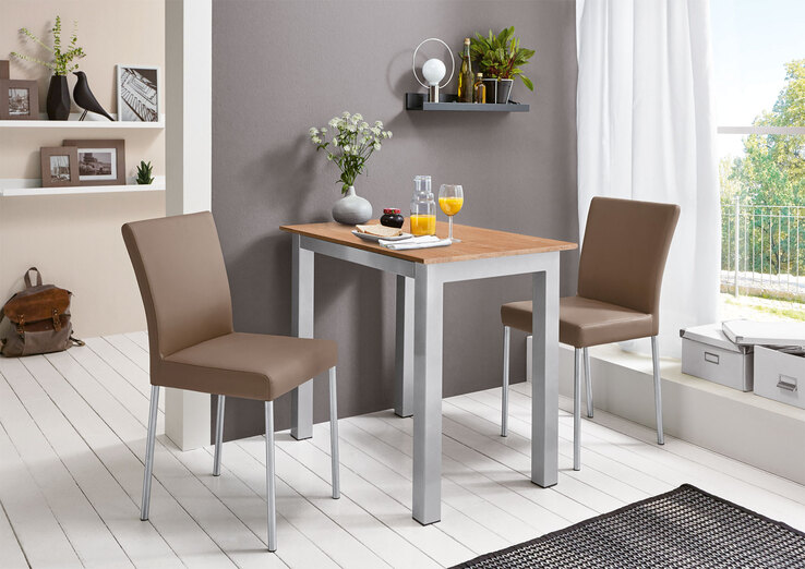 vito Stuhl DASH Lederlook taupebraun