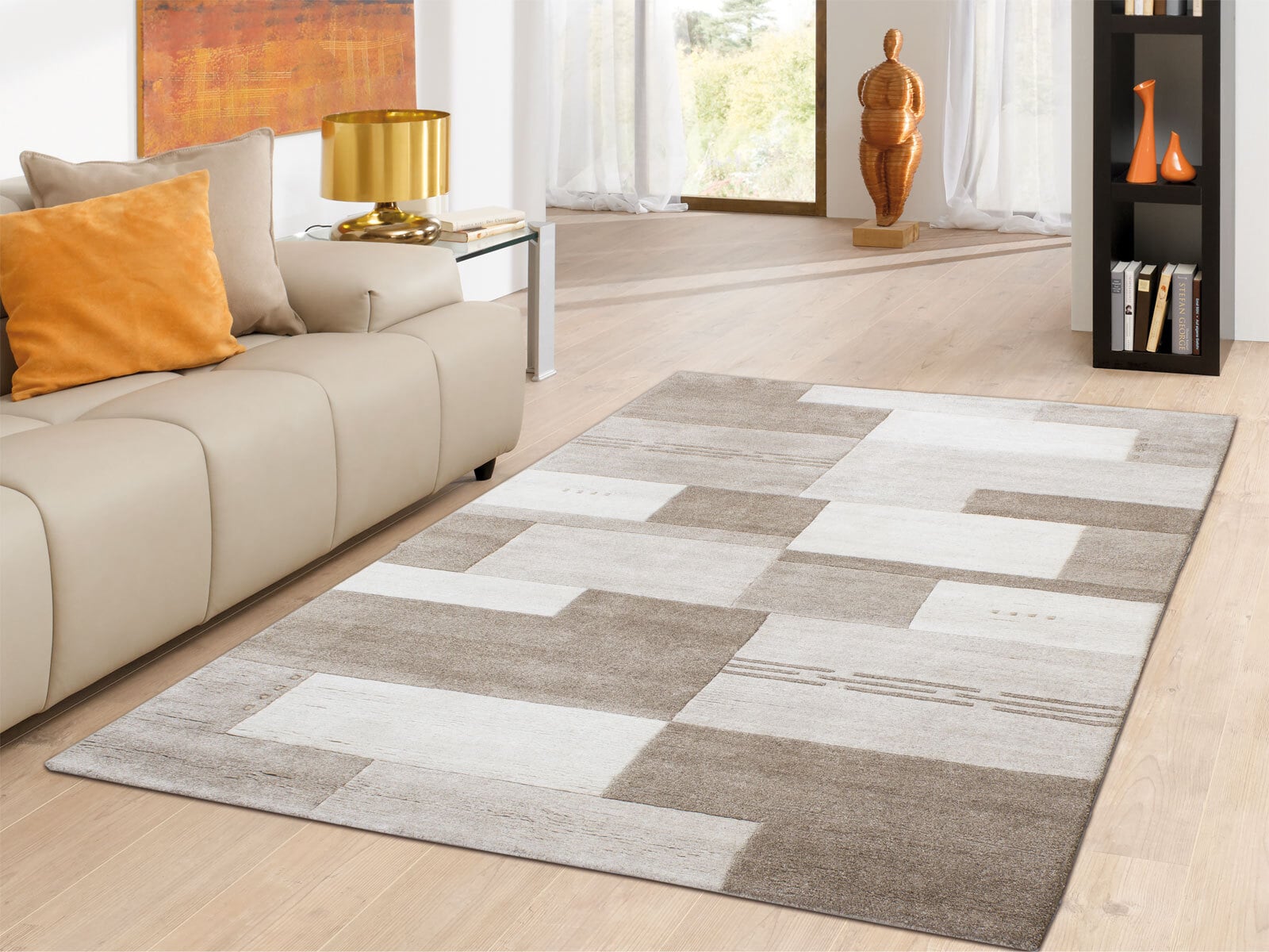 Schurwollteppich KHANGRI ALL OVER 120 x 180 cm beige