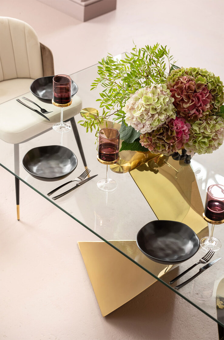 KARE DESIGN Esstisch GLORIA 100 x 200 cm goldfarbig