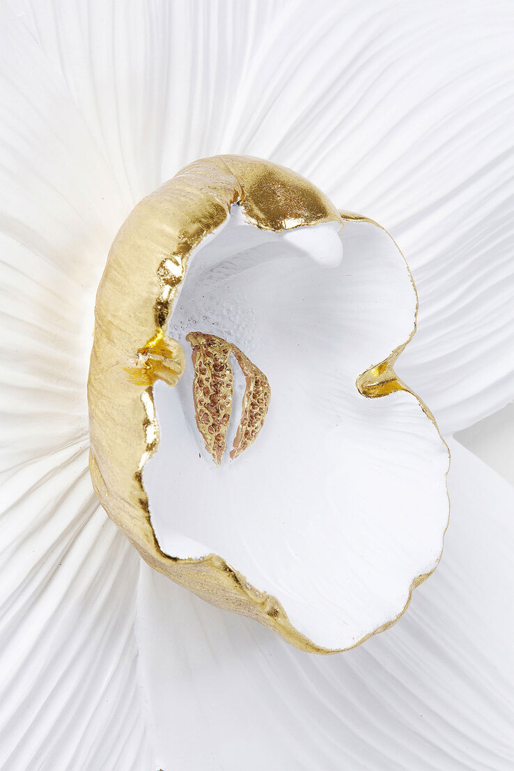 KARE DESIGN Wanddeko ORCHID 51 cm weiß /goldfarbig