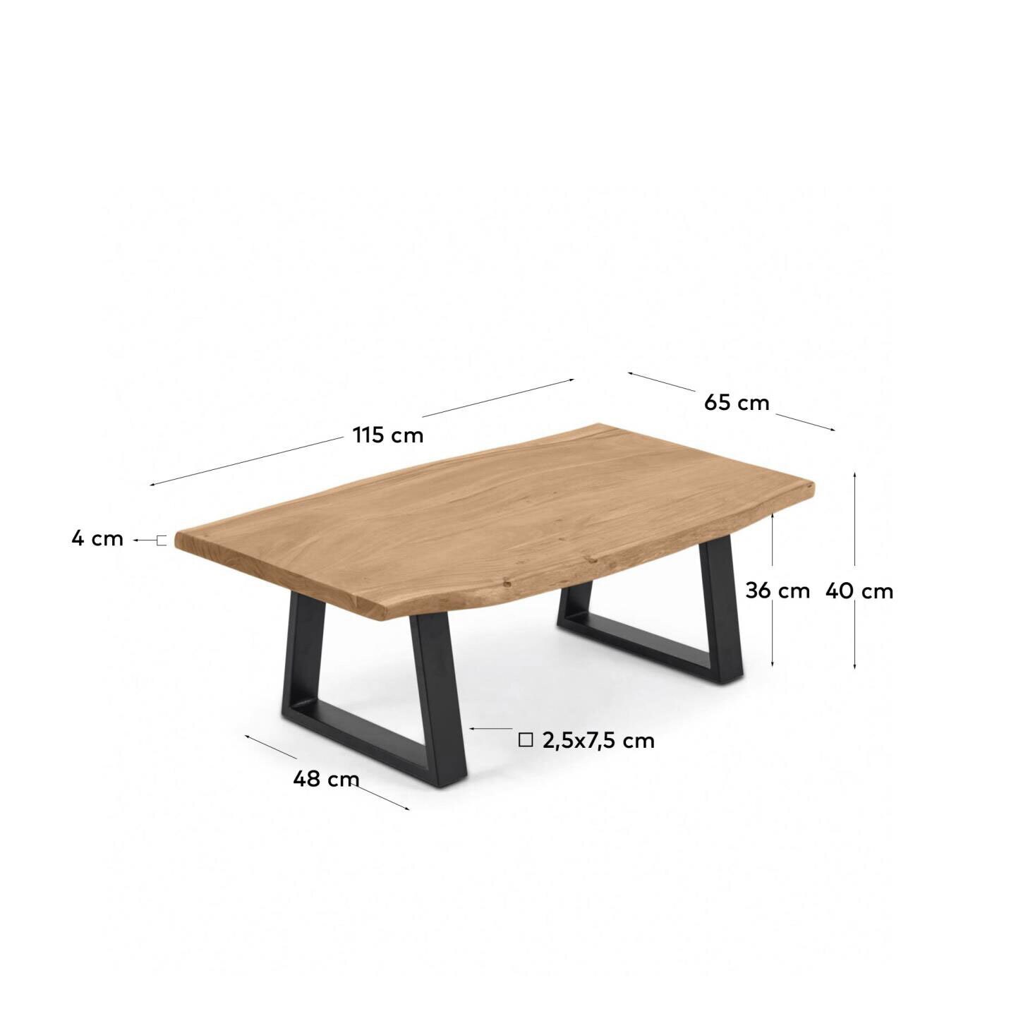 Kave Home Couchtisch ALAIA 115 x 65 cm cm Akazie natur