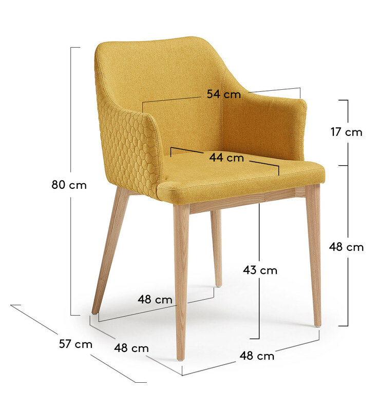 Kave Home Esszimmerstuhl DANAI braun/ gelb