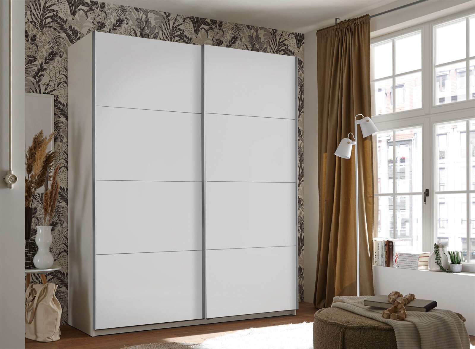 Schwebetürenschrank SEVILLA 170 x 210 cm weiß