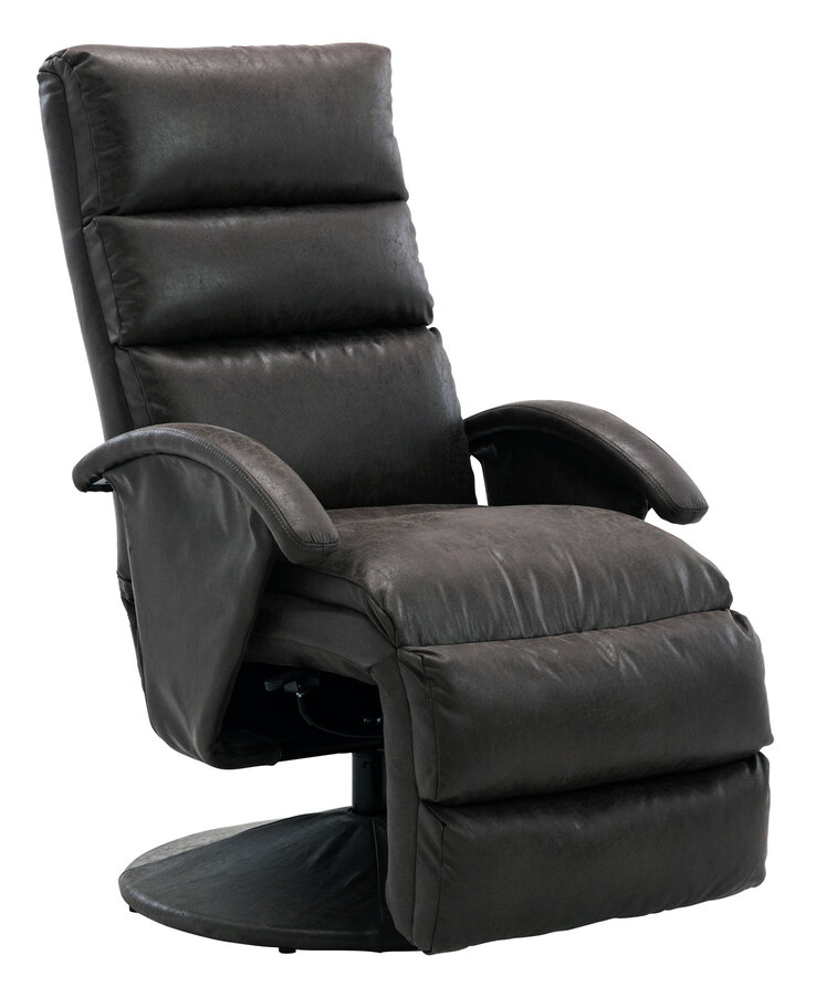 Relaxliege EMIL Lederlook Vintage schwarz