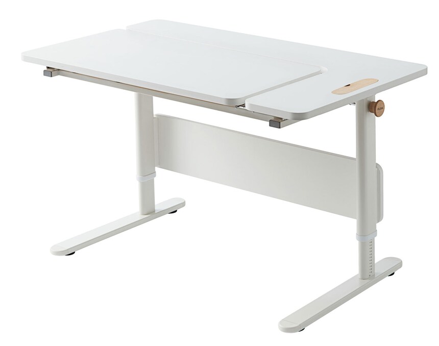 FLEXA Schreibtisch MOBY LEFT 120 x 58 x 70 cm Holznachbildung weiß 