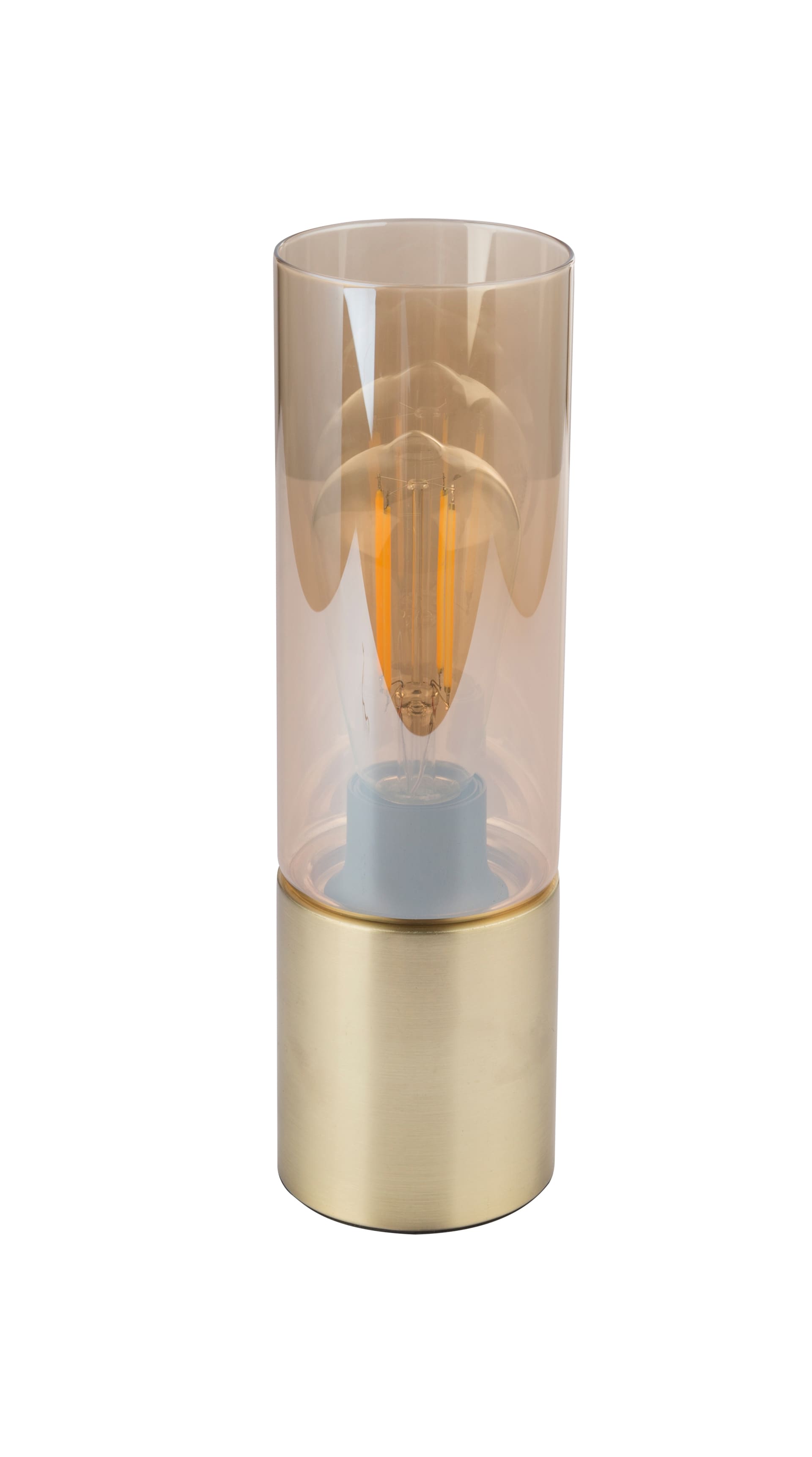 GLOBO Retrofit Tischlampe ANNIKA messingfarbig /amber