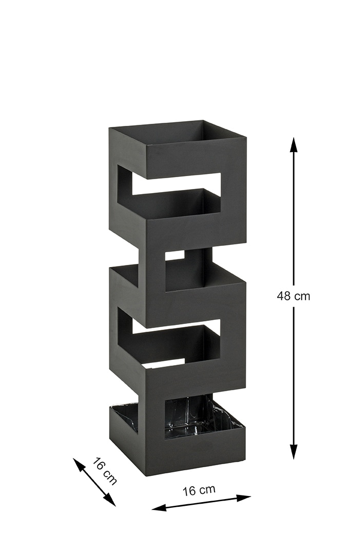 Schirmständer 16 x 48 x 16 cm Stahl schwarz