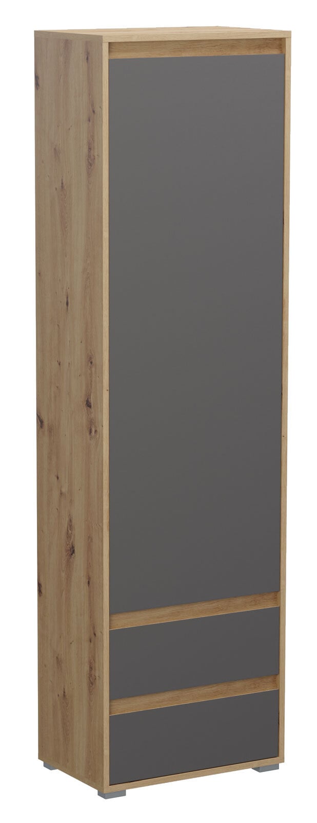 Garderobenschrank TORINO 54 x 190 cm braun/ grau