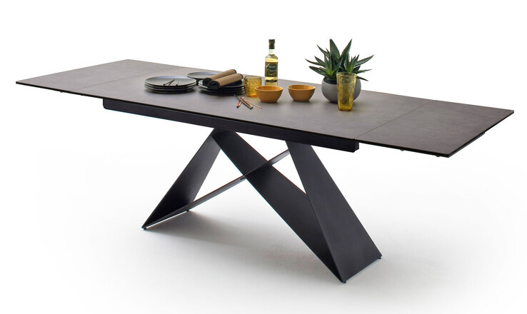 CASAVANTI Esstisch KOBE 160-240 x 90 cm anthrazit/ schwarz