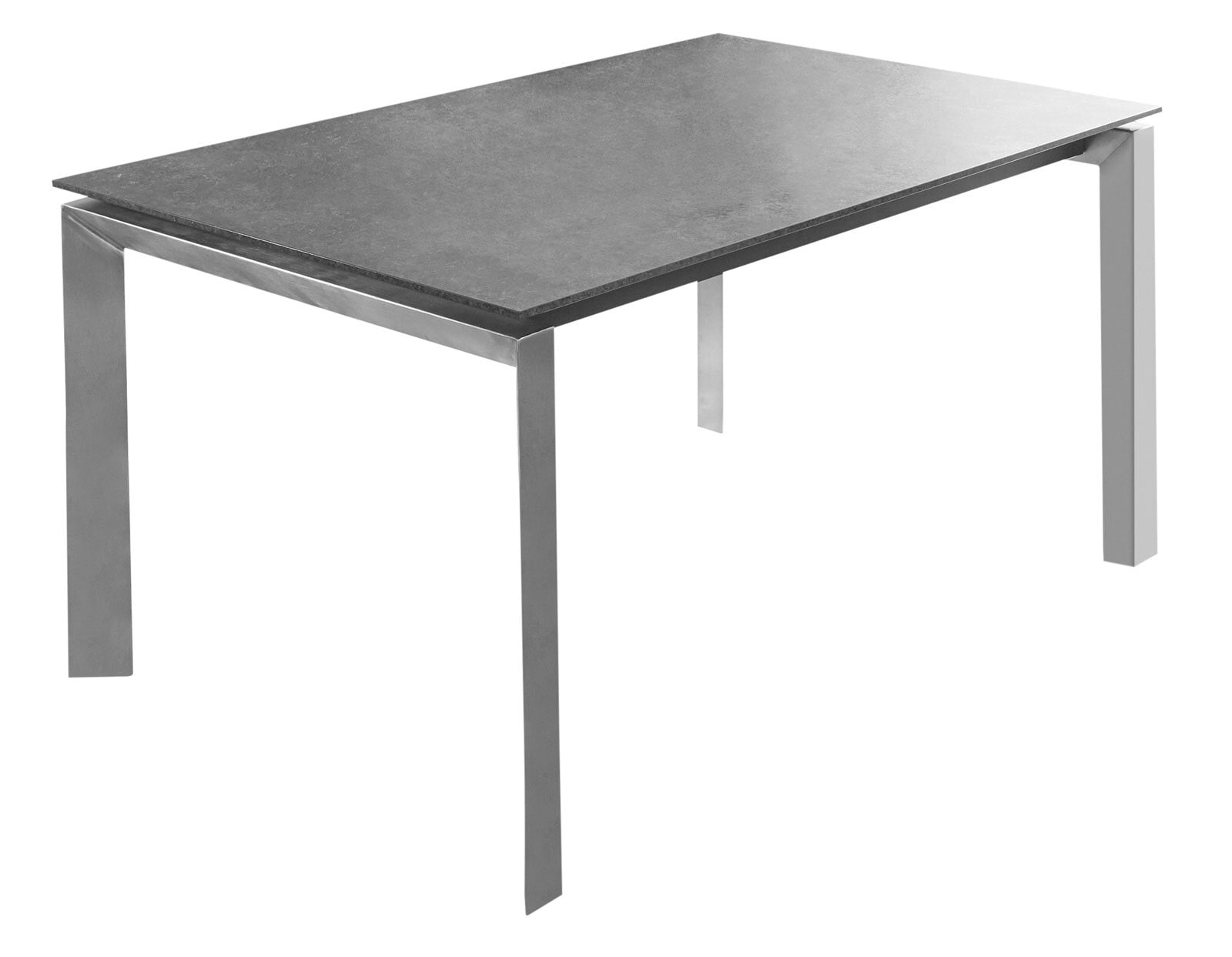 MONDO Esstisch COMEDOR 160-210 x 100 cm Edelstahl /HPL schiefergrau