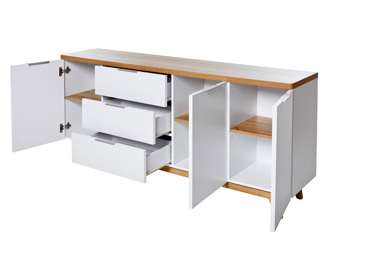 Sideboard LIBRE 180 x 77 cm Kerneiche/Weiß