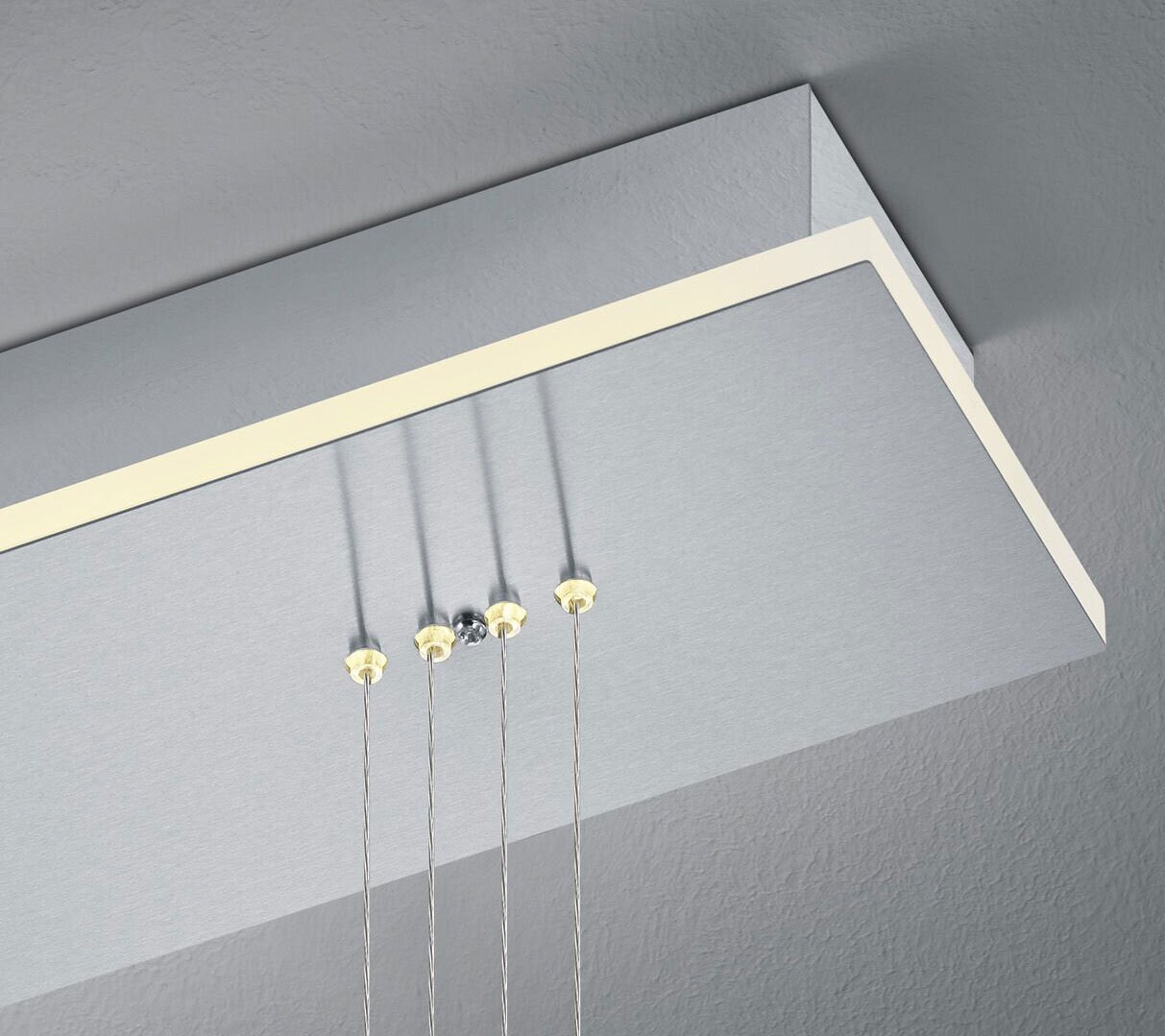 B-Leuchten LED Balkenpendel SAM 110 cm nickelfarbig