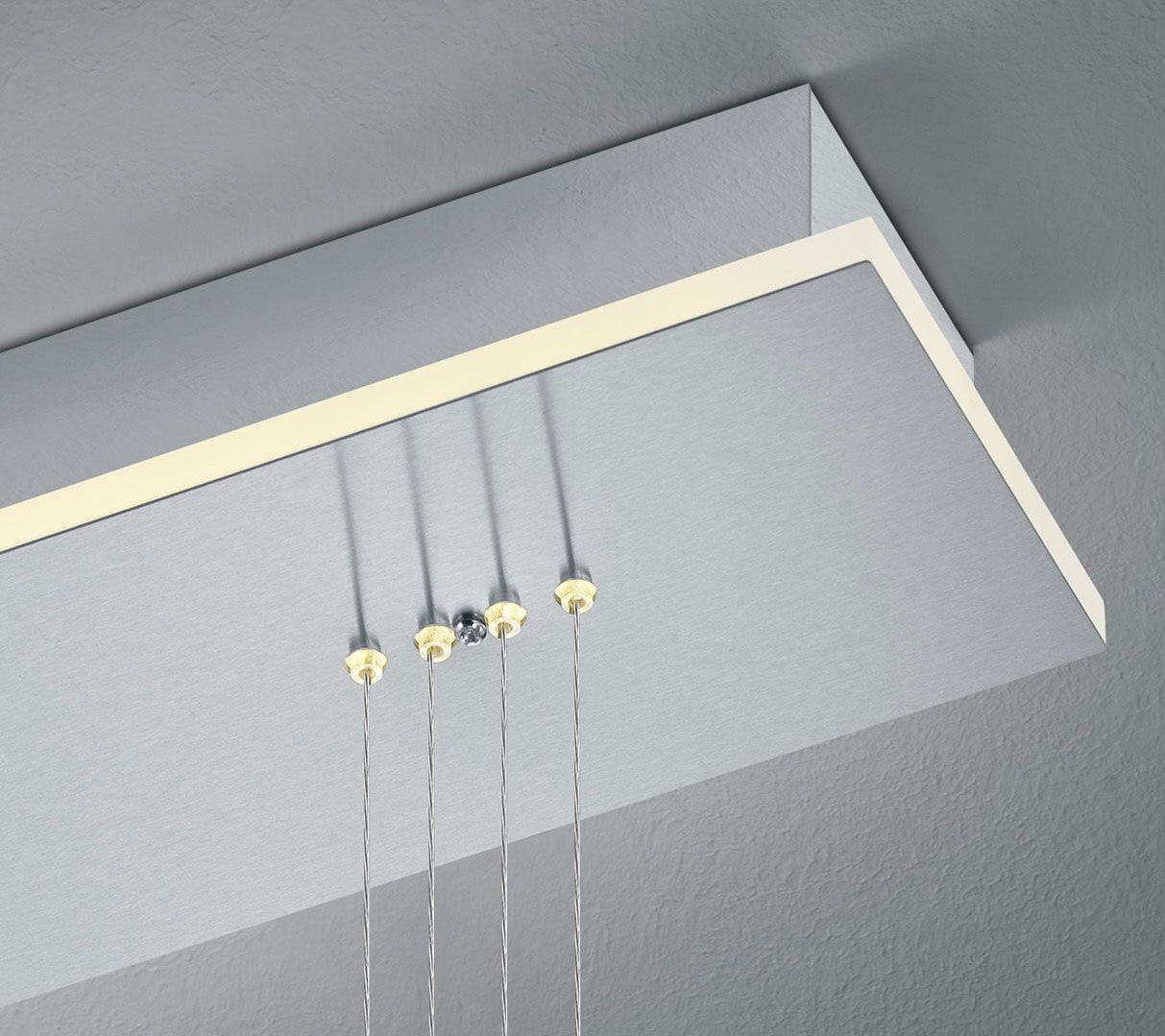 B-Leuchten LED Balkenpendel SAM 110 cm nickelfarbig